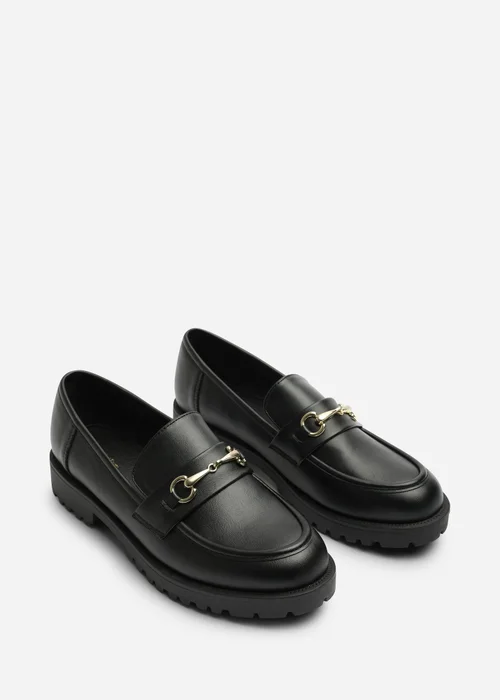 Where's That From Aadhya Black Chunky Snaffle Trim Detail Loafers - 7 Image 4