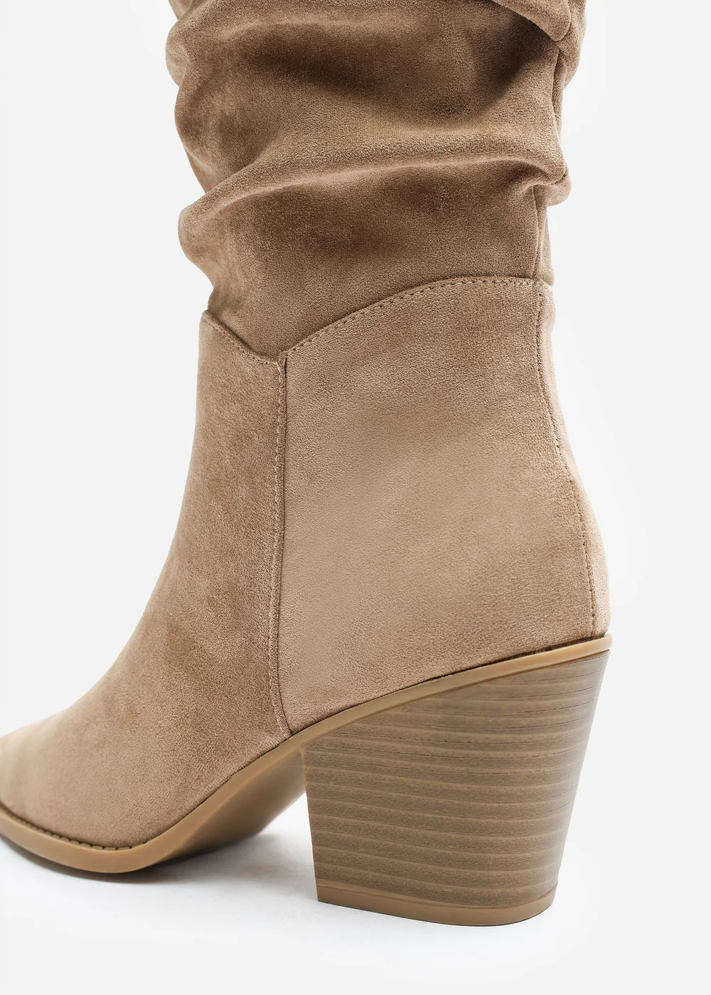 Where's That From Drelia Ruched Camel Western Knee High Boot - Size 6 Image 4