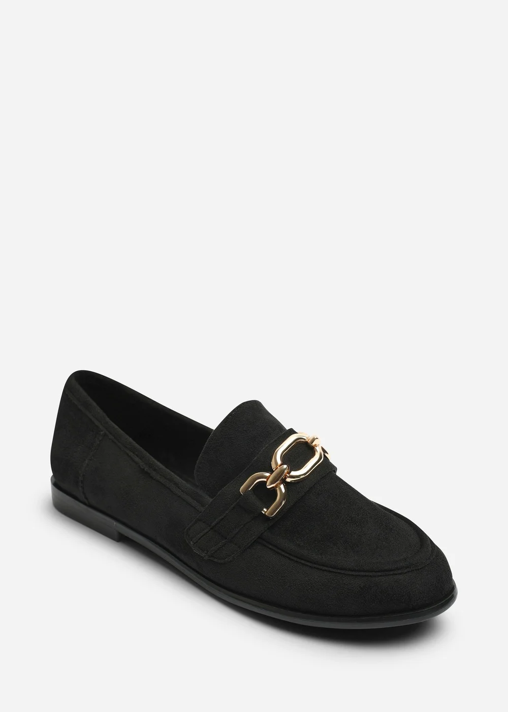 Where's That From Lettie Black Chain Trim Detail Flat Loafers - Size 4 Image 3