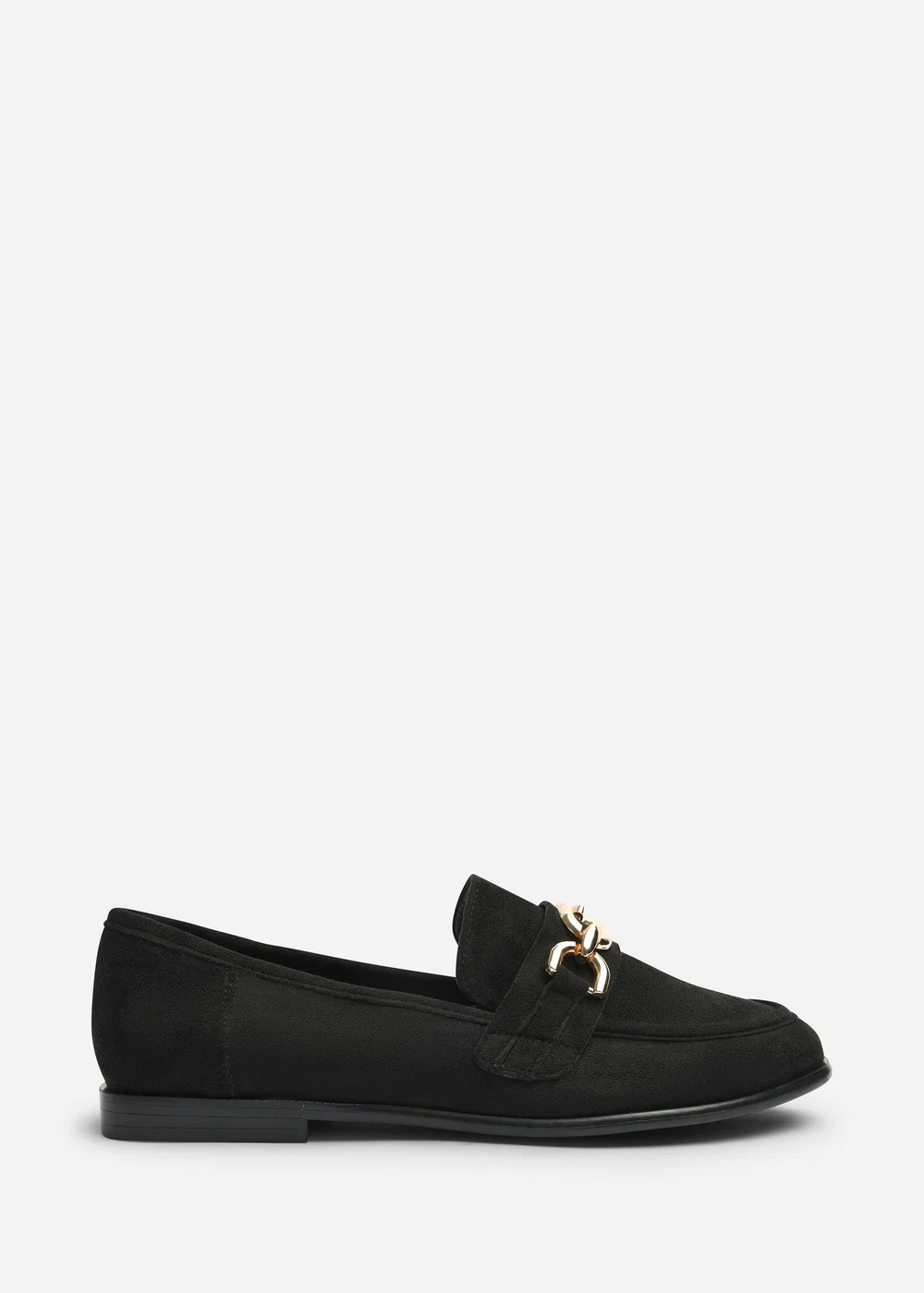 Where's That From Lettie Black Chain Trim Detail Flat Loafers - 4 Image 1