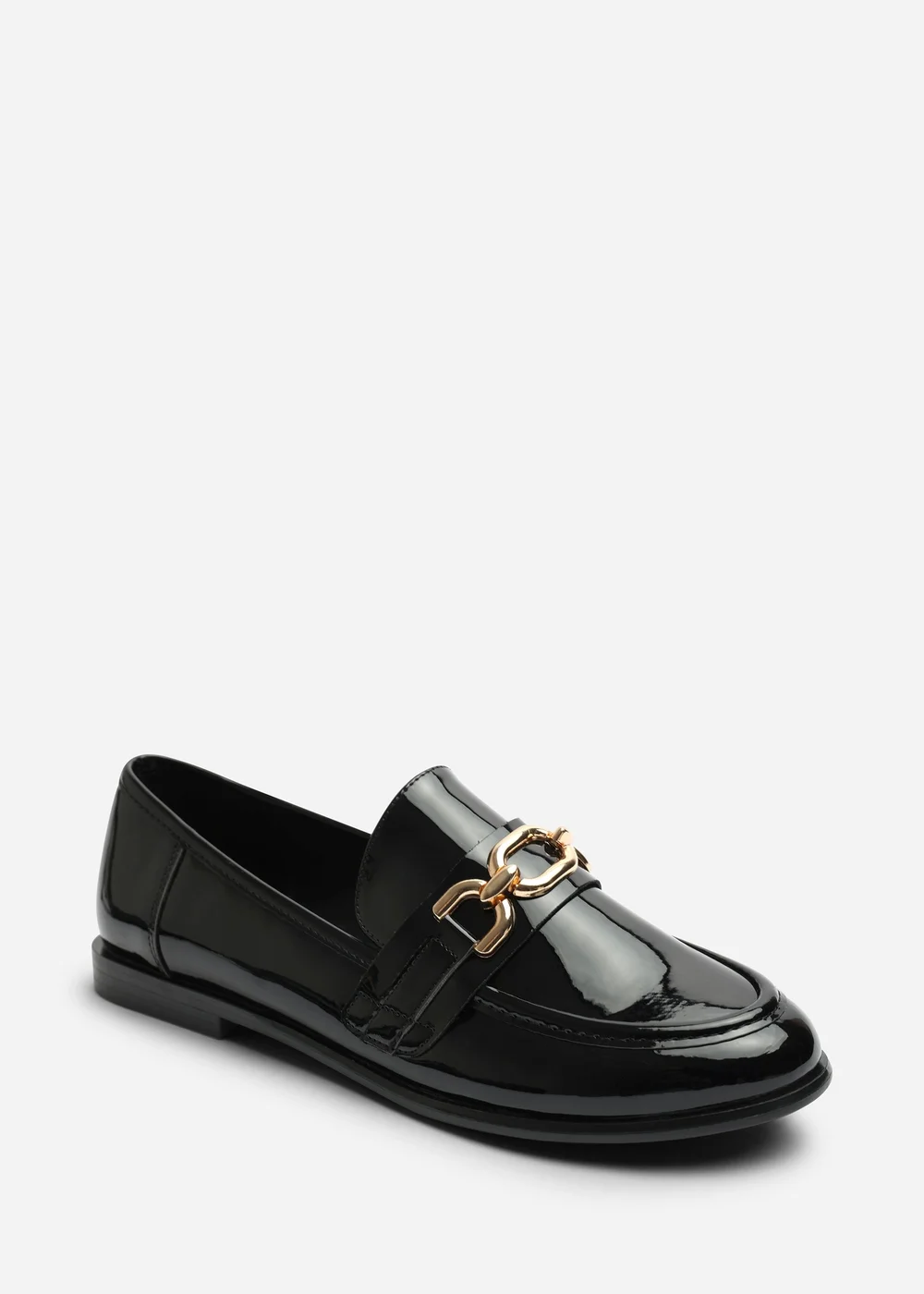 Where's That From Lettie Black Chain Trim Detail Flat Loafers - 4 Image 3