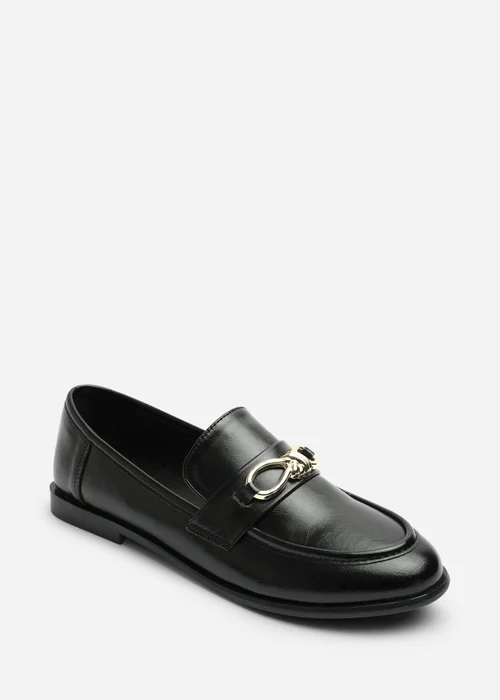 Where's That From Freyja Black Knot Trim Hardware Detail Flat Loafers - 7 Image 3