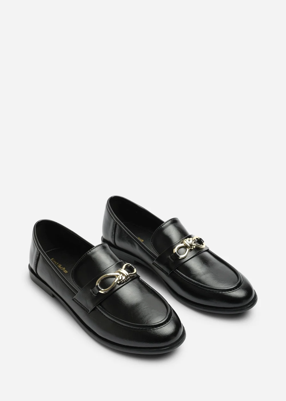 Where's That From Freyja Black Knot Trim Hardware Detail Flat Loafers - 7 Image 4