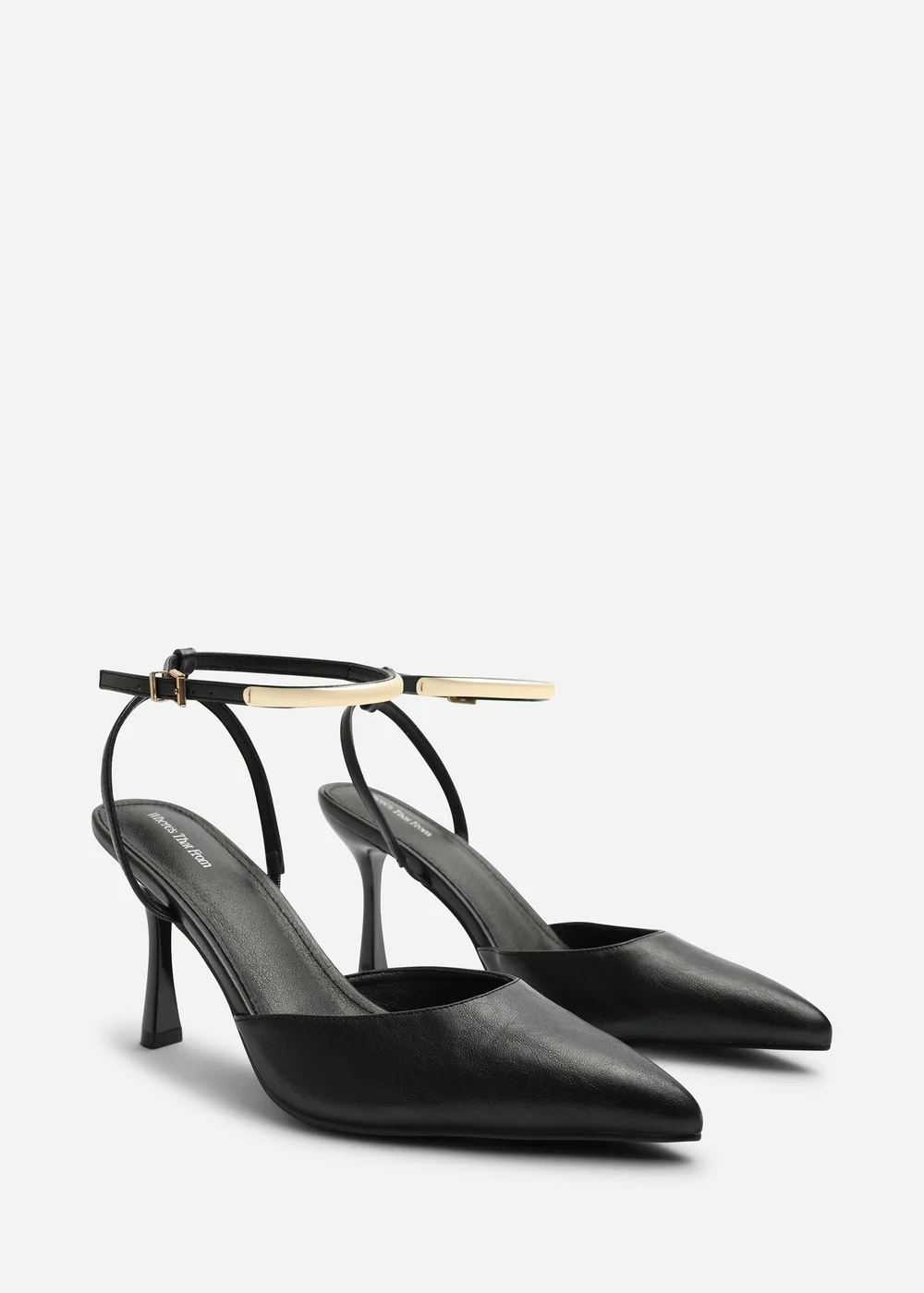 Where's That From Cheyenne Black Bar Trim Detail Cut Out Court Shoe Heels - 7 Image 4