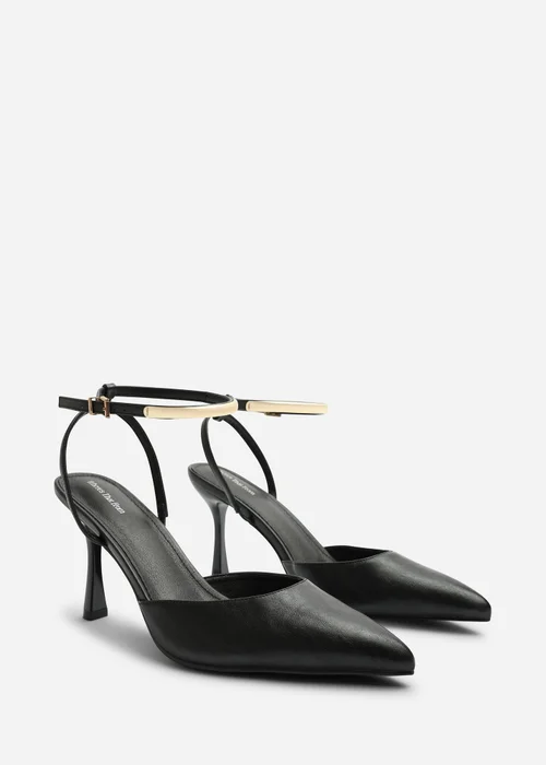 Where's That From Cheyenne Black Bar Trim Detail Cut Out Court Shoe Heels - 7 Image 4