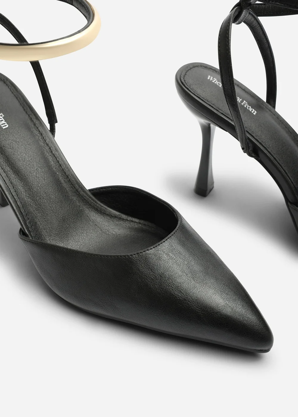 Where's That From Cheyenne Black Bar Trim Detail Cut Out Court Shoe Heels - 7 Image 5