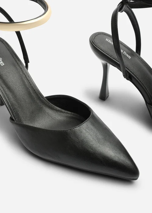 Where's That From Cheyenne Black Bar Trim Detail Cut Out Court Shoe Heels - 7 Image 5