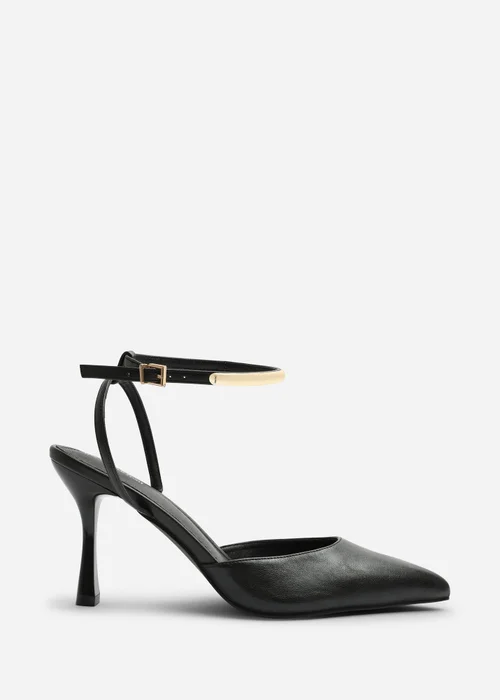 Where's That From Cheyenne Black Bar Trim Detail Cut Out Court Shoe Heels - 7 Image 1