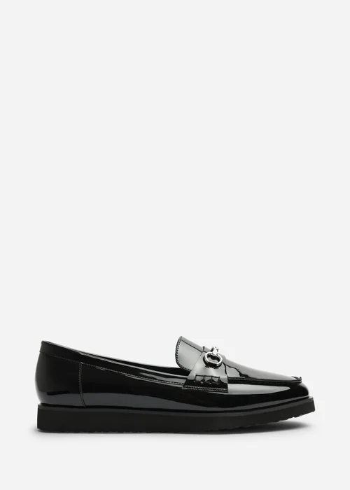 Where's That From Brittany Black Snaffle Detail Hardware Trim Loafers - 8 Image 1