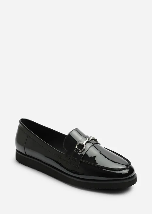 Where's That From Brittany Black Snaffle Detail Hardware Trim Loafers - 8 Image 3