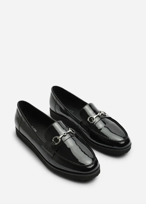 Where's That From Brittany Black Snaffle Detail Hardware Trim Loafers - 8 Image 4