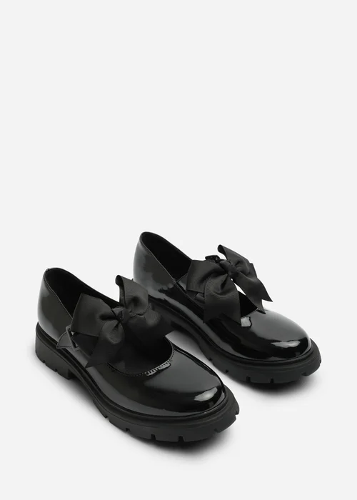 Where's That From Ainhoa Black Mary Jane Bow Detail Strap Shoes - Size 8 Image 4