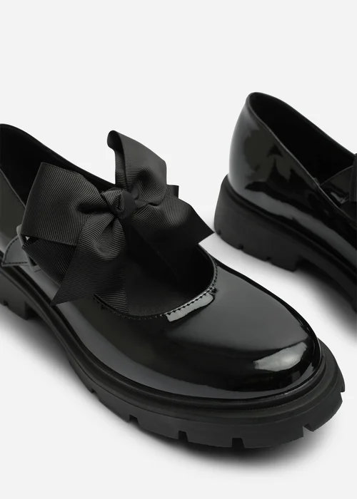 Where's That From Ainhoa Black Mary Jane Bow Detail Strap Shoes - Size 8 Image 5