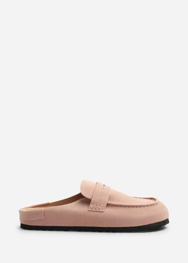 Where's That From Honeybee Pink Low Back Slip on Mule