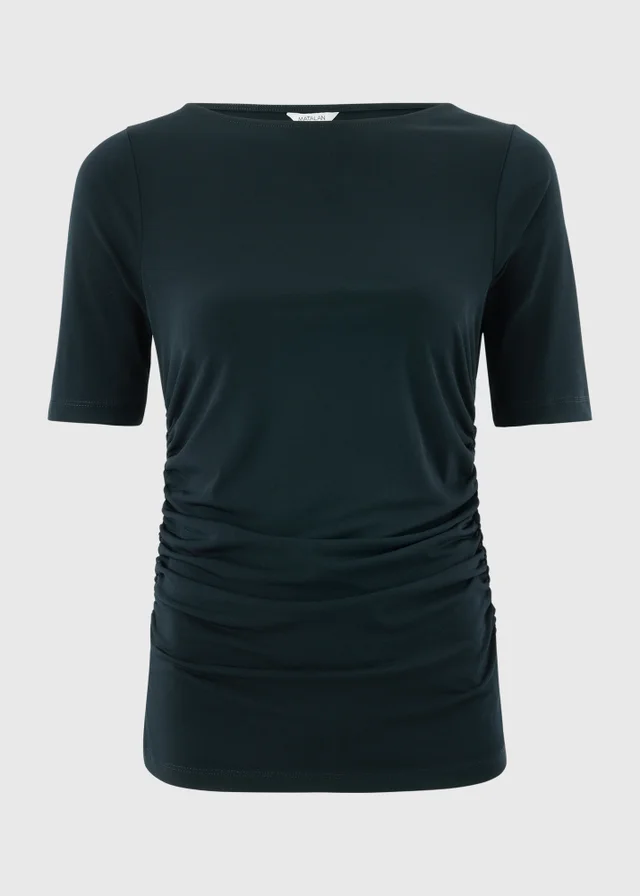 Navy Ruched Top