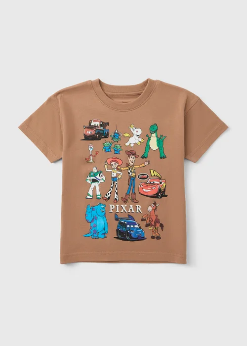 Disney Pixar Boys Brown Character Print T-Shirt (1-7yrs) - 1 to 1 half years Image 1