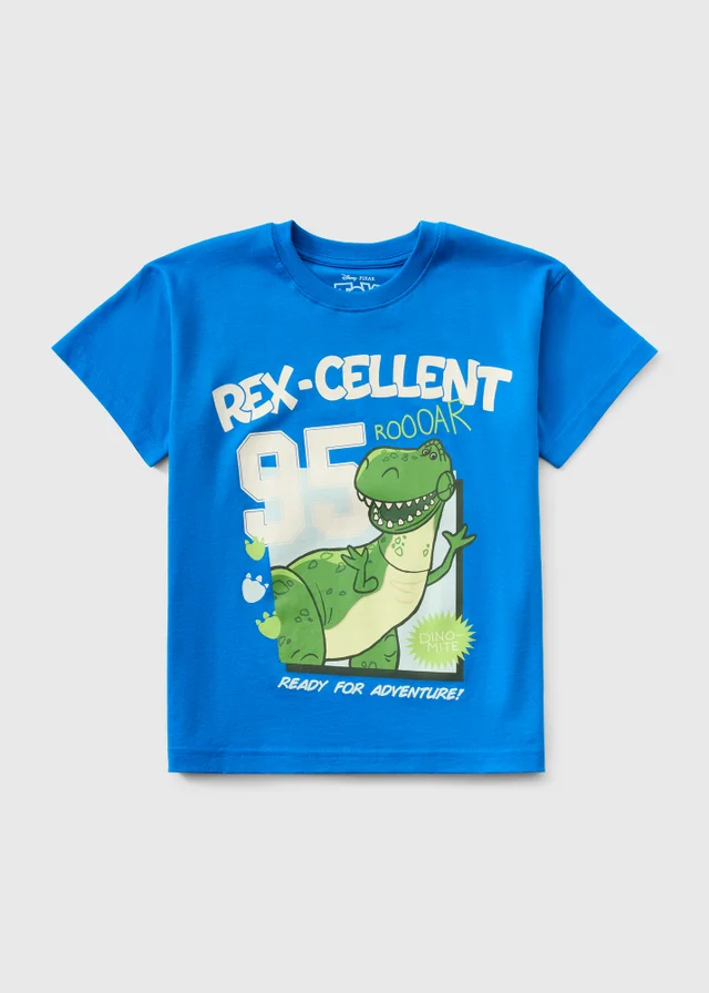 Disney Toy Story Boys Blue Rex-Cellent Check T-Shirt (1-7yrs)