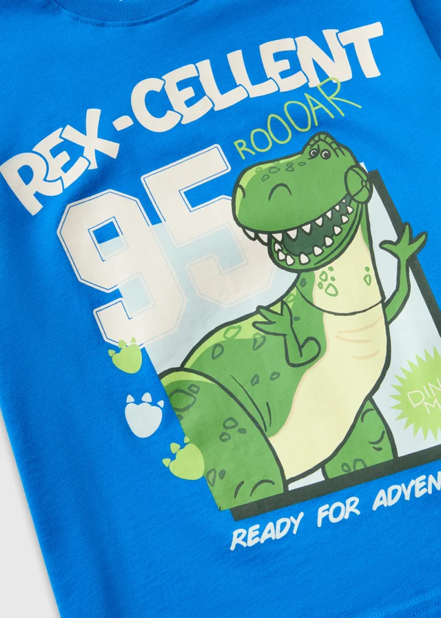 Disney Toy Story Boys Blue Rex-Cellent Check T-Shirt (1-7yrs)
