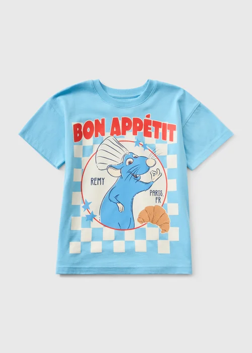 Disney Pixar Ratatouille Boys Blue Check Bon Appétit T-Shirt (1-7yrs) - 1 to 1 half years Image 1
