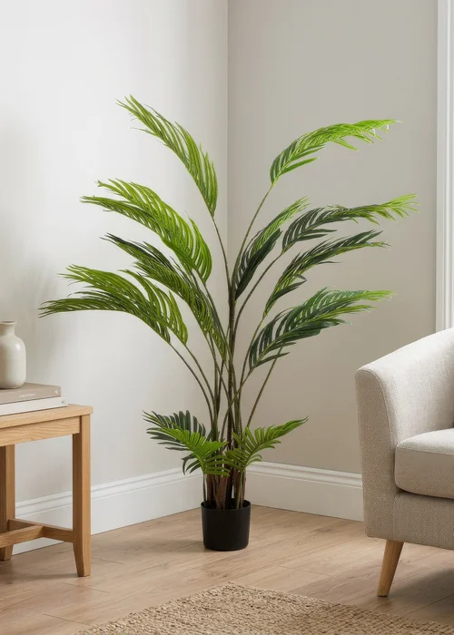 Scottish Everlastings Real Touch Pearl Palm Tree 155cm - One Size Image 1