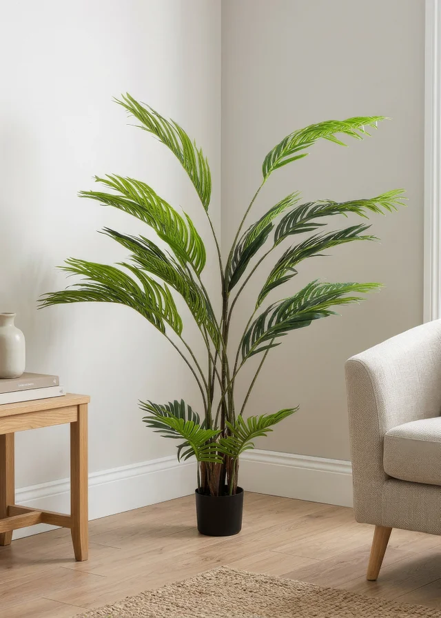 Scottish Everlastings Real Touch Pearl Palm Tree 155cm
