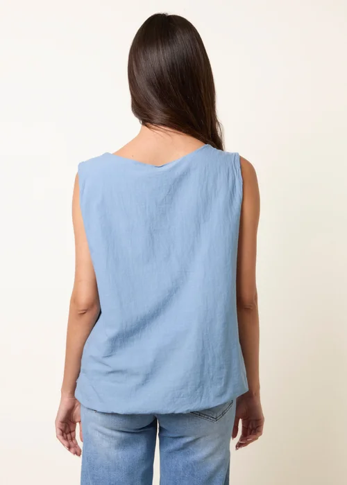 Blue Vanilla Blue Puffball Flower Top - One Size Image 4