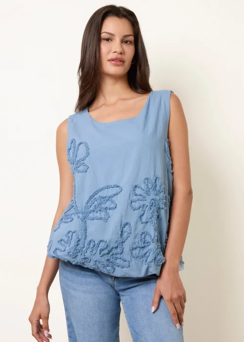 Blue Vanilla Blue Puffball Flower Top - One Size Image 1