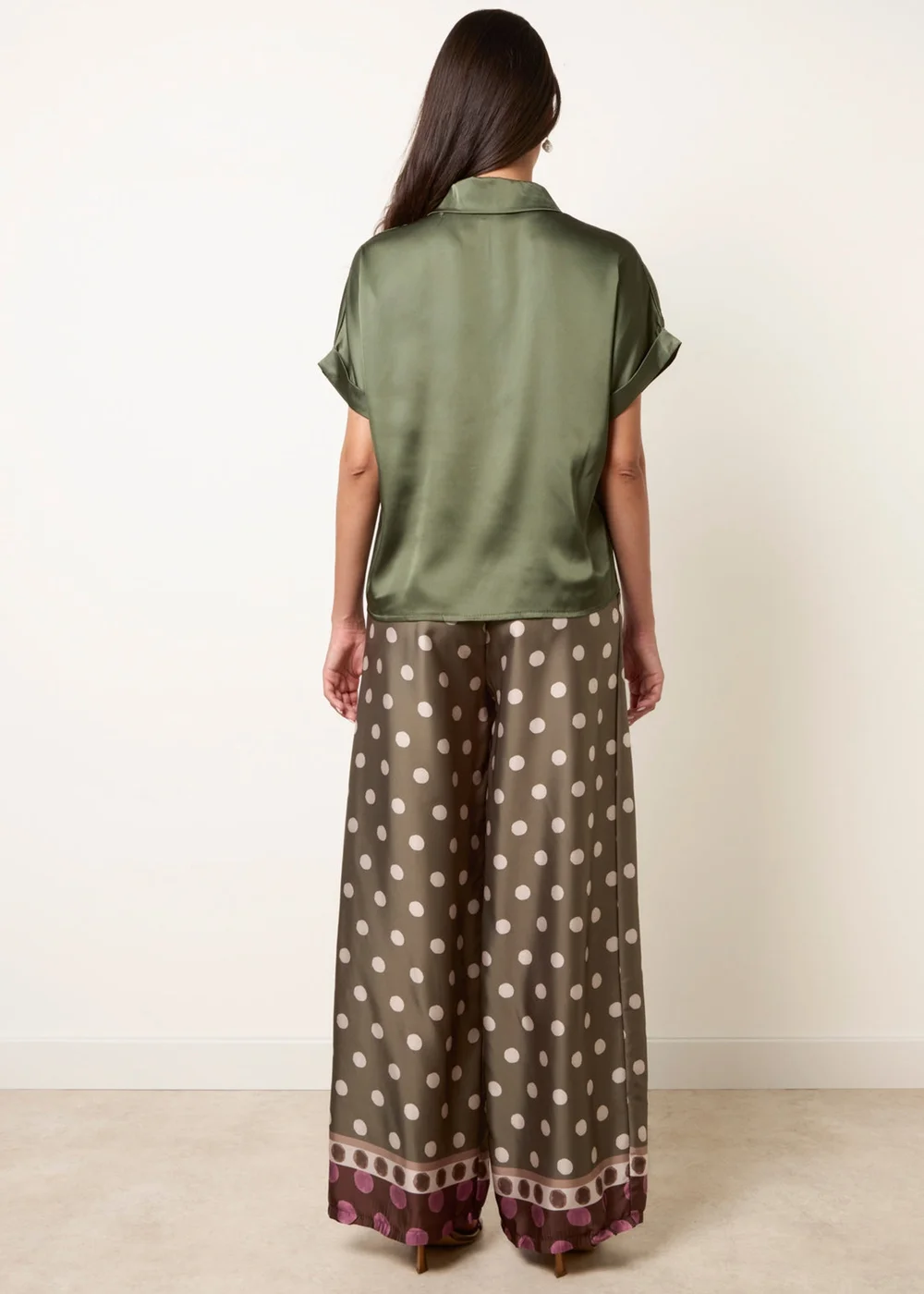 Blue Vanilla Khaki Tie Shirt Polka Dot Trouser Set - One Size Image 4