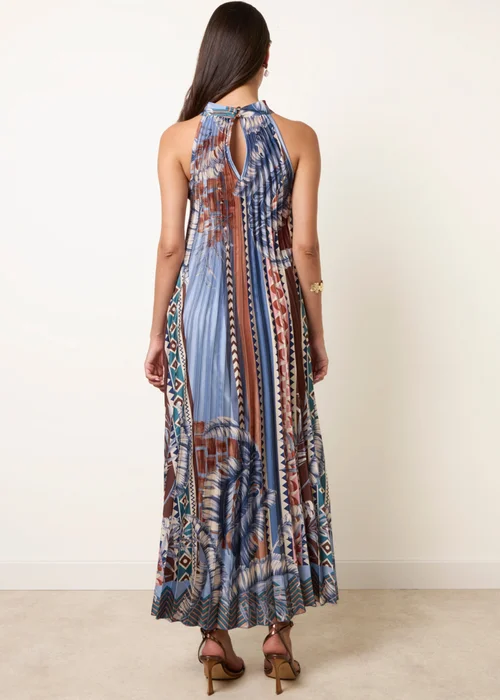 Blue Vanilla Blue Satin Pleated Dress - M/L Image 4