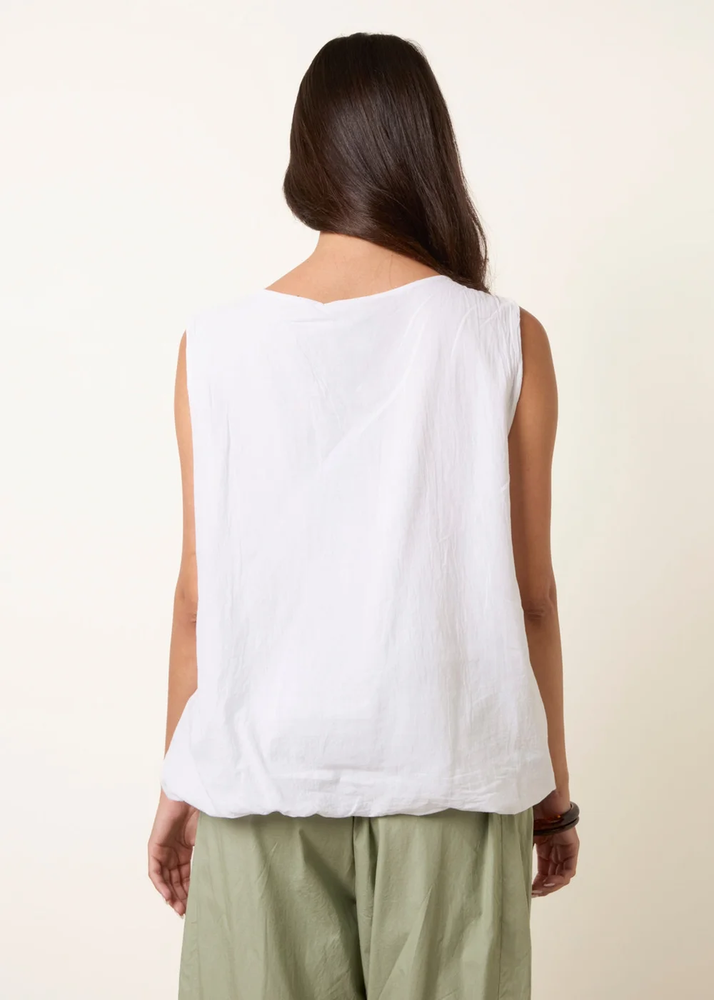 Blue Vanilla White Puffball Flower Top - One Size Image 4