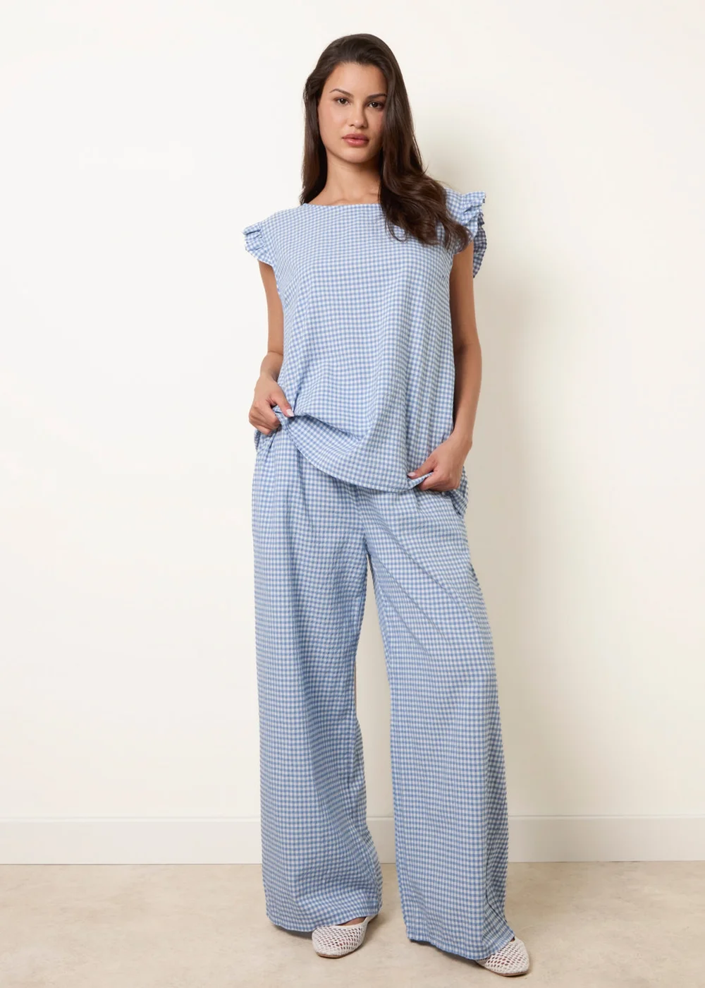 Blue Vanilla Blue Two Piece Gingham Set - S/M Image 3