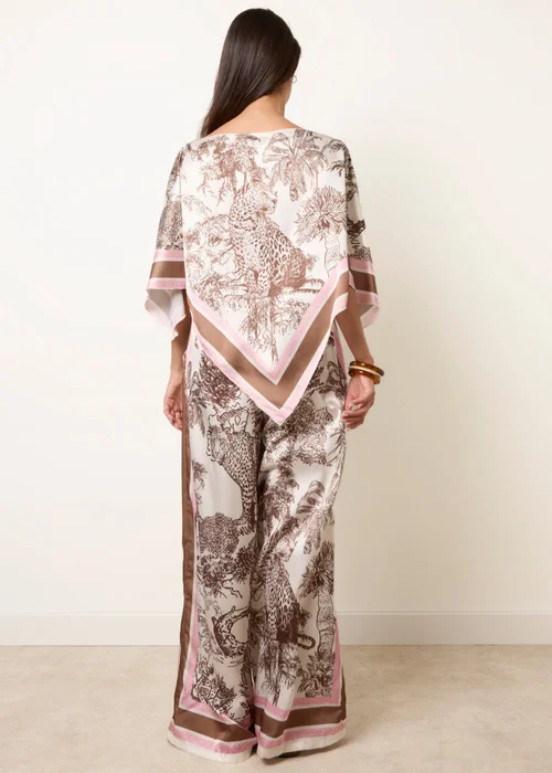 Blue Vanilla Brown Scarf Print Trouser Set - One Size Image 4