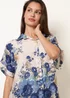 Blue Vanilla Navy Floral Button Front Shirt - M/L Image 2