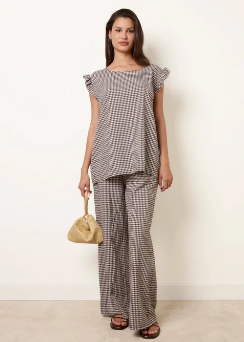 Blue Vanilla Brown Two Piece Gingham Set - S/M Image 3