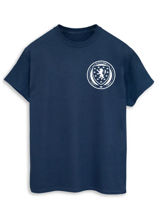 Spiral Galaxy Scotland Badge Pocket Navy Blue Graphic T-Shirt - M Image 1