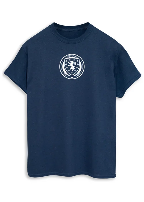 Spiral Galaxy Scotland Badge Chest Navy Blue Graphic T-Shirt - M Image 1
