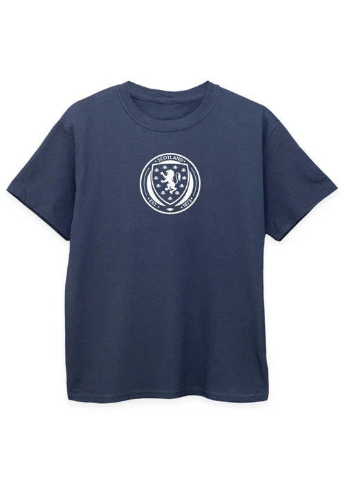 Ada & Ted Scotland Badge Chest Boys Navy Blue Graphic T-Shirt (3-13 Years) - 5-6 Yrs Image 1
