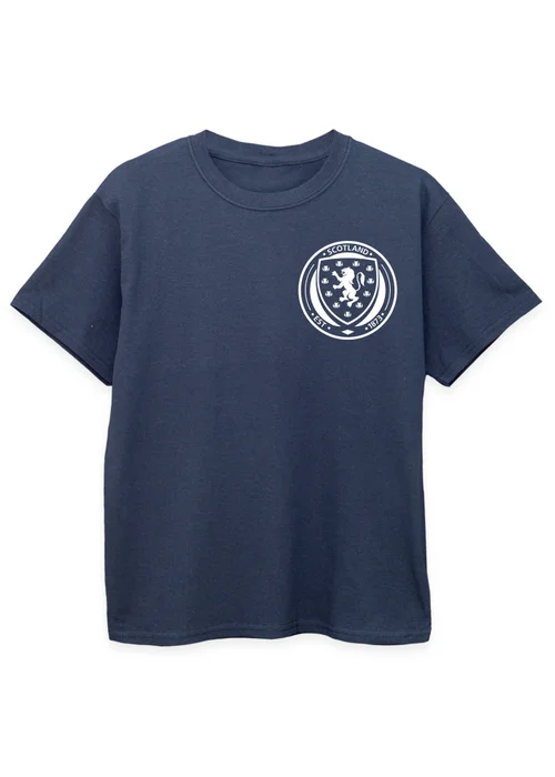Ada & Ted Scotland Badge Pocket Boys Navy Blue Graphic T-Shirt (3-13 Years) - 5-6 Yrs Image 1