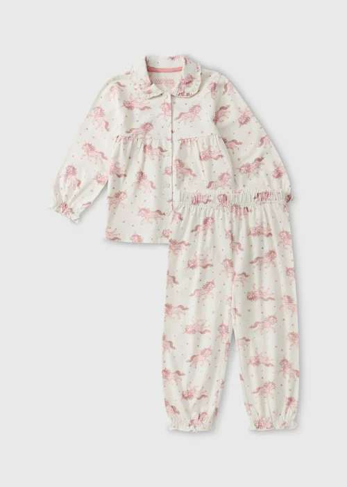Girls Pink Unicorn Long Sleeve Pyjamas (1-7yrs) - 1-1.5 Yrs Image 1