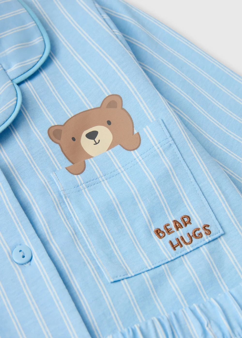 Boys Blue Bear Striped Pyjama Set (1-7yrs) - 1.5-2 Yrs Image 2