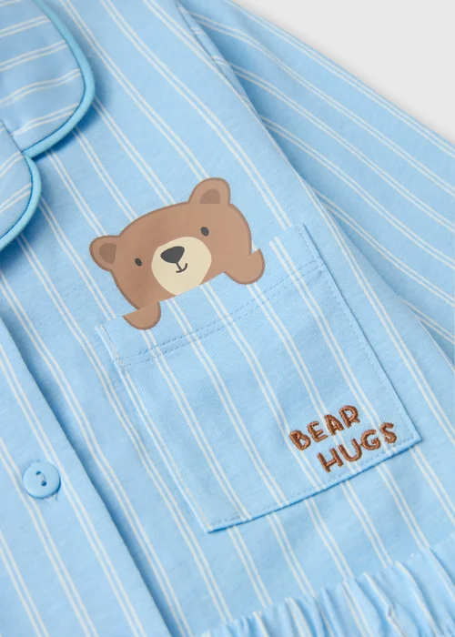 Boys Blue Bear Striped Pyjama Set (1-7yrs) - 1.5-2 Yrs Image 2
