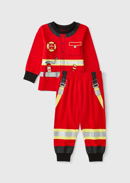 Boys Red Firefighter Pyjama Set (1-7yrs) - 1 to 1 half years Image 1