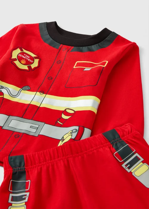 Boys Red Firefighter Pyjama Set (1-7yrs) - 1 to 1 half years Image 2