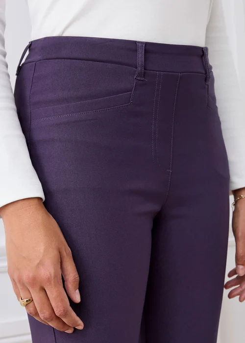 Cotton Traders Amethyst Super Stretchy Pull On Slim Leg Trousers - 18 Image 4