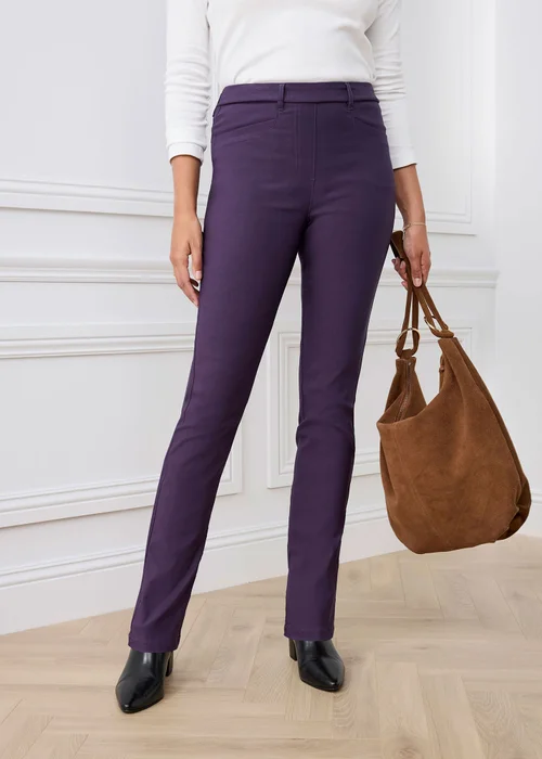 Cotton Traders Amethyst Super Stretchy Pull On Slim Leg Trousers - 18 Image 1