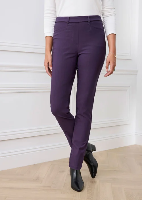 Cotton Traders Amethyst Super Stretchy Pull On Slim Leg Trousers - 18 Image 2
