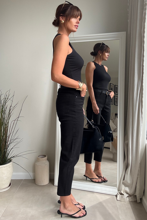 Style Cheat Black Mid-Ankle Straight-Leg Trousers - 8 Image 2