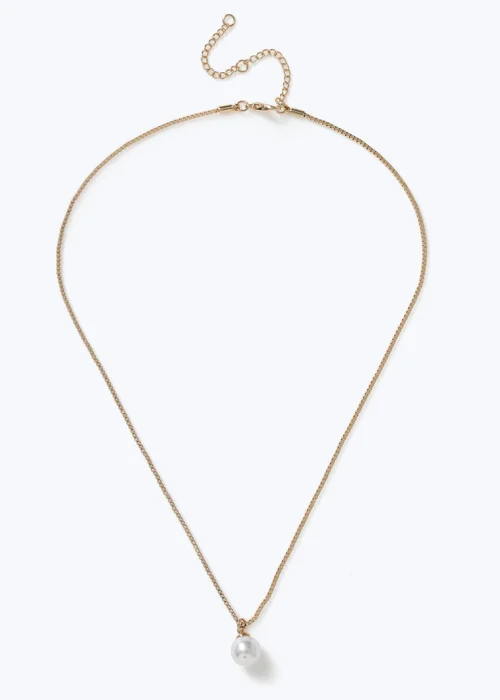 Muse Gold Pearl Pendant Necklace - One Size Image 1