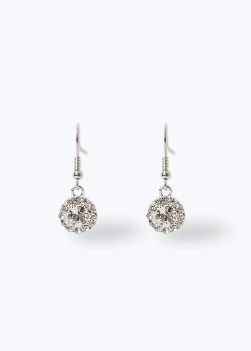 Muse Silver Pave Rhinestone Earrings - One Size Image 1