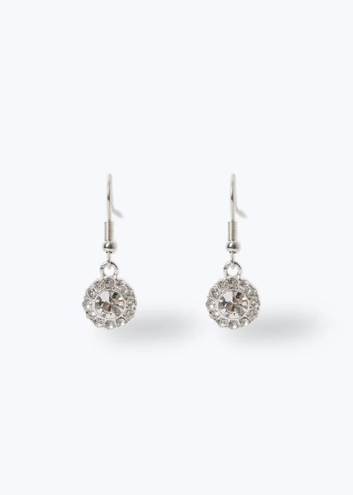 Muse Silver Pave Rhinestone Earrings - One Size Image 1